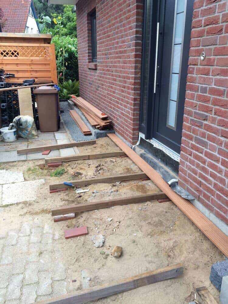 das fundament für die außentreppe das fundament für die außentreppe