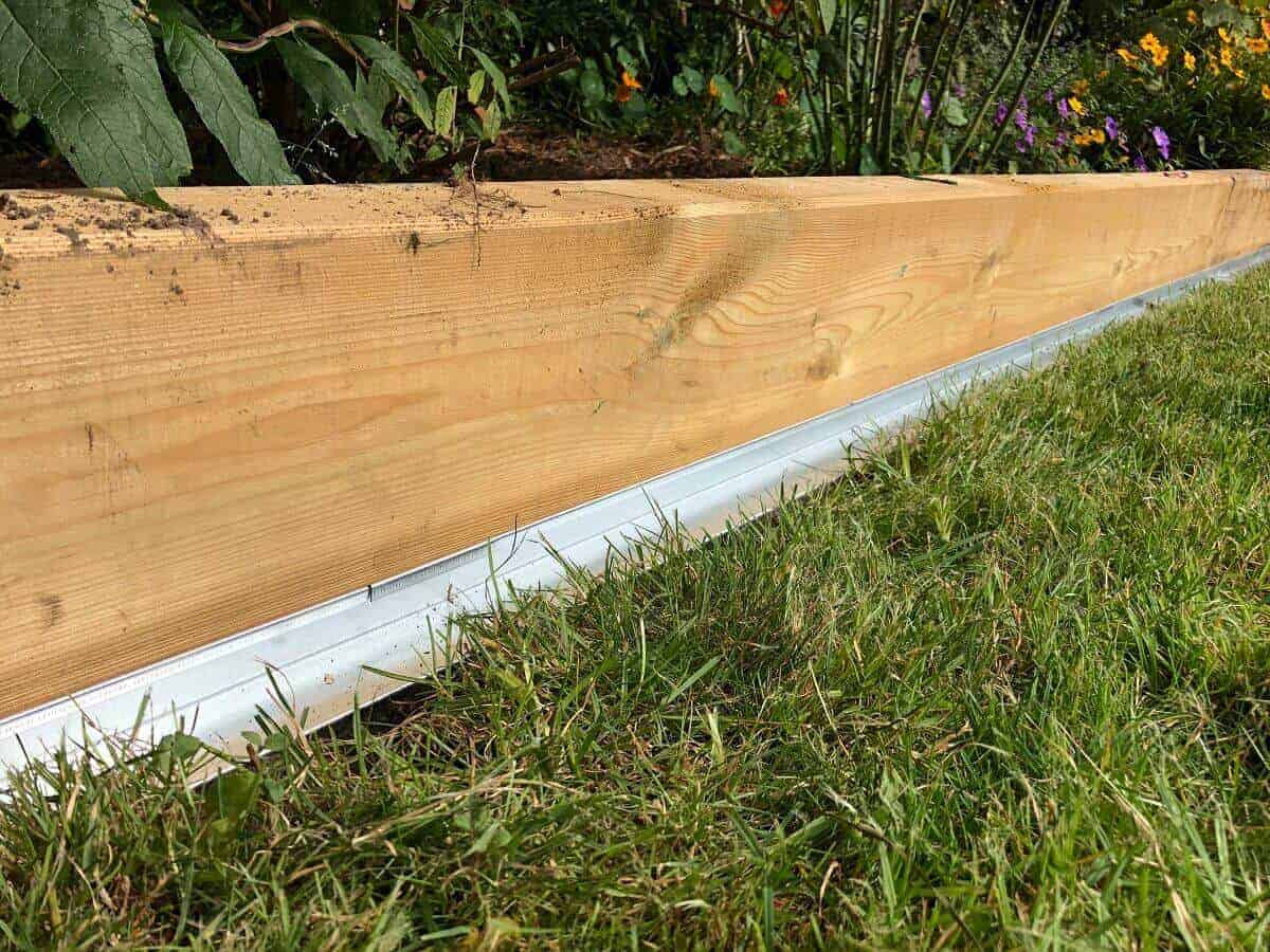 wir haben an unserer beeteinfassung aus holz eine rasenkante aus metall mit radlauf verlegt damit der mähroboter hier ein gutes mähergebnis liefern kann wir haben an unserer beeteinfassung aus holz eine rasenkante aus metall mit radlauf verlegt damit der mähroboter hier ein gutes mähergebnis liefern kann