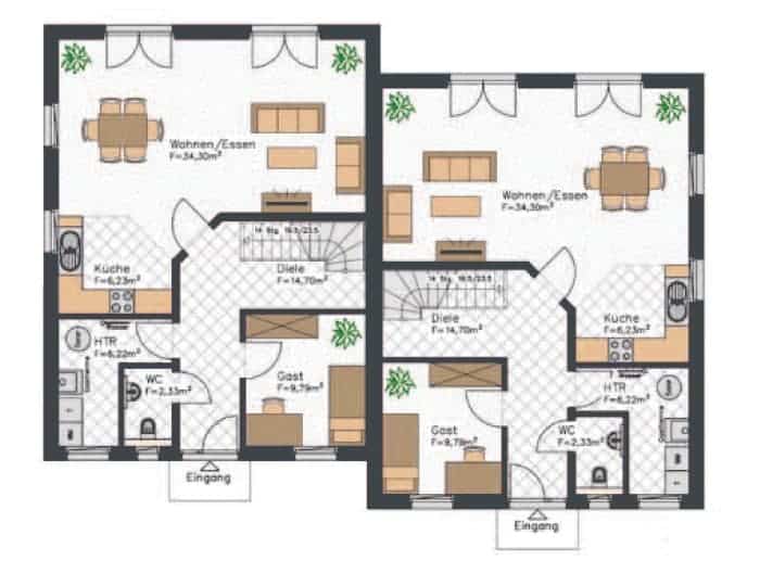 grundriss doppehaus dieses erdgeschoss verfuegt ueber einen offenen wohn und essbereich und ein gaestezimmer die kueche hingegen ist etwas kleiner gehalten grundriss doppehaus dieses erdgeschoss verfuegt ueber einen offenen wohn und essbereich und ein gaestezimmer die kueche hingegen ist etwas kleiner gehalten