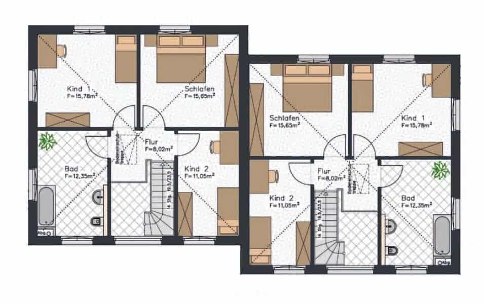 stadtvilla doppelhaus grundriss dachgeschoss grundrisse mit zwei kinderzimmern schlafzimmer und badezimmer stadtvilla doppelhaus grundriss dachgeschoss grundrisse mit zwei kinderzimmern schlafzimmer und badezimmer