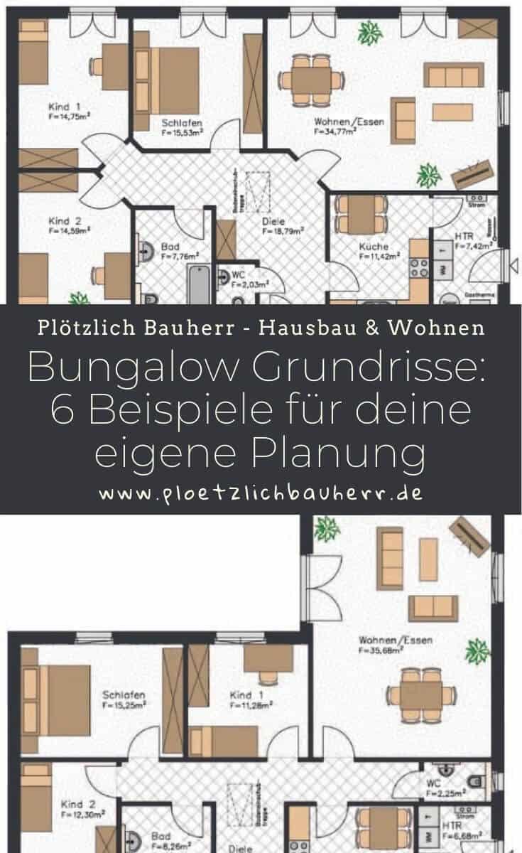 Grundrisse fรผr einen Bungalow und Winkelbungalow - 6 Beispiele fรผr deine eigene Planung