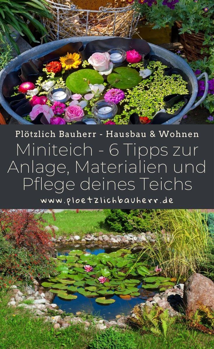 Hochteich-Miniteich - 6 Tipps zur Anlage, Materialien und Pflege deines Teichs