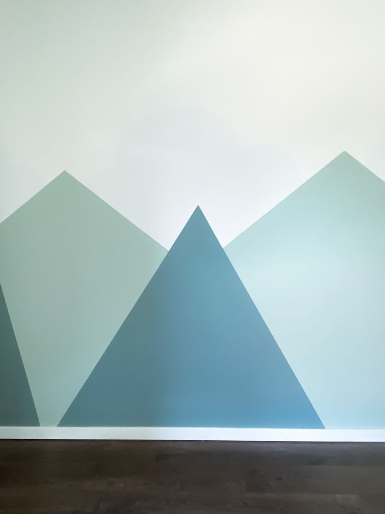 Wandgestaltung Kinderzimmer - Wir haben uns an einer Wand fรผr Berge entschieden und die Wand entsprechend gestrichen